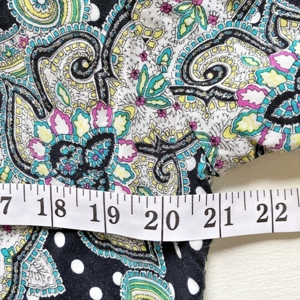 Mariani Vintage Paisley and Polka Dot Button Down Short Sleeve Shirt - Picture 5 of 6